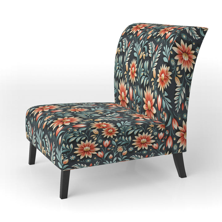 Tribal Green Damask Accents - Bohemian Arm Chair