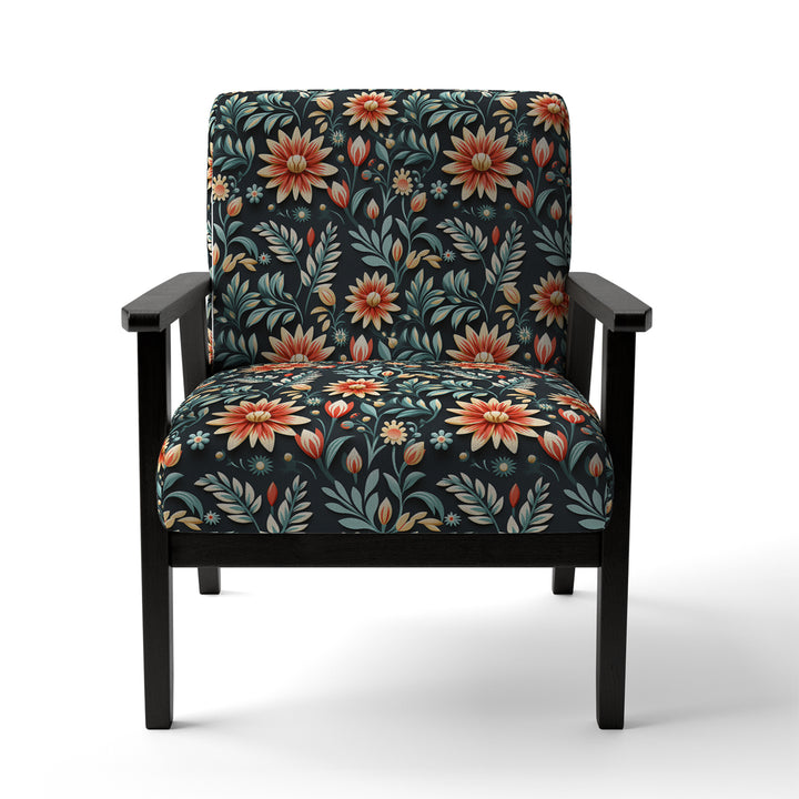 Tribal Green Damask Accents - Bohemian Arm Chair