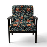 Tribal Green Damask Accents - Bohemian Arm Chair