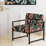 Tribal Green Damask Accents - Bohemian Arm Chair