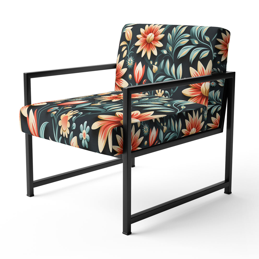 Tribal Green Damask Accents - Bohemian Arm Chair