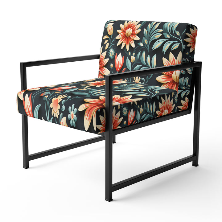Tribal Green Damask Accents - Bohemian Arm Chair