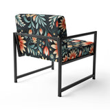 Tribal Green Damask Accents - Bohemian Arm Chair