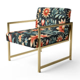 Tribal Green Damask Accents - Bohemian Arm Chair