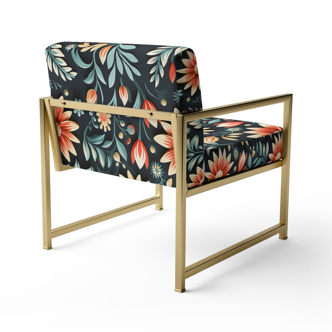 Tribal Green Damask Accents - Bohemian Arm Chair