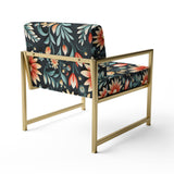 Tribal Green Damask Accents - Bohemian Arm Chair