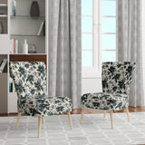 Blue And White Damask Euphony - Bohemian Accent Slipper Chair