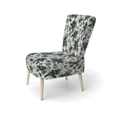 Blue And White Damask Euphony - Bohemian Accent Slipper Chair