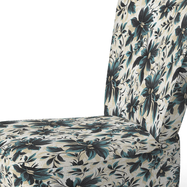 Blue And White Damask Euphony - Bohemian Accent Slipper Chair