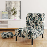 Blue And White Damask Euphony - Bohemian Accent Slipper Chair