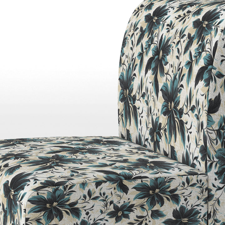 Blue And White Damask Euphony - Bohemian Accent Slipper Chair
