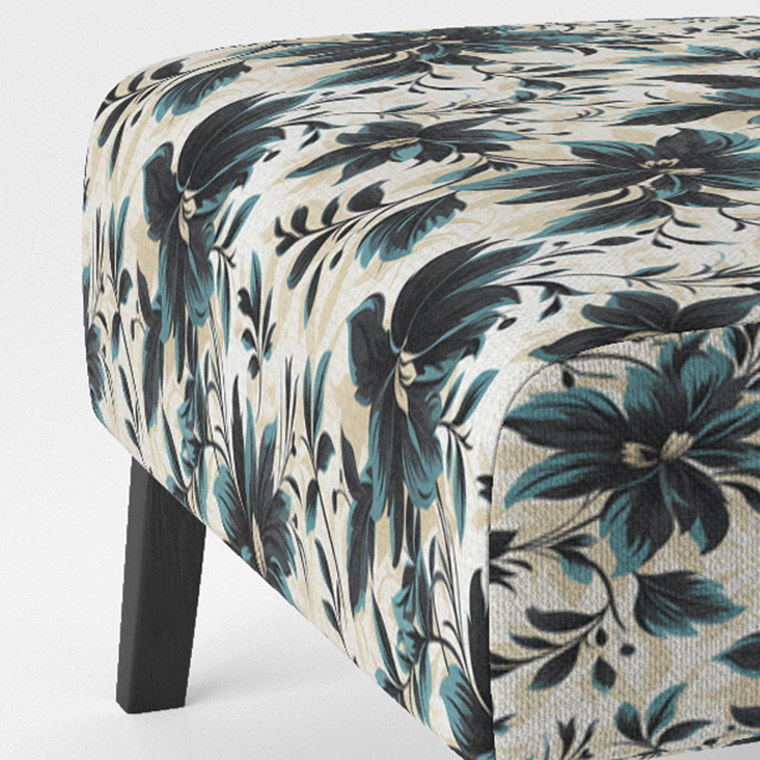 Blue And White Damask Euphony - Bohemian Accent Slipper Chair