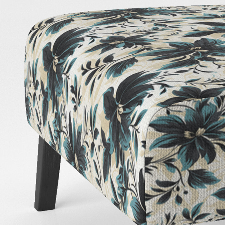 Blue And White Damask Euphony - Bohemian Accent Slipper Chair
