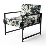 Blue And White Damask Euphony - Bohemian Accent Slipper Chair