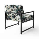 Blue And White Damask Euphony - Bohemian Accent Slipper Chair