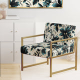 Blue And White Damask Euphony - Bohemian Accent Slipper Chair