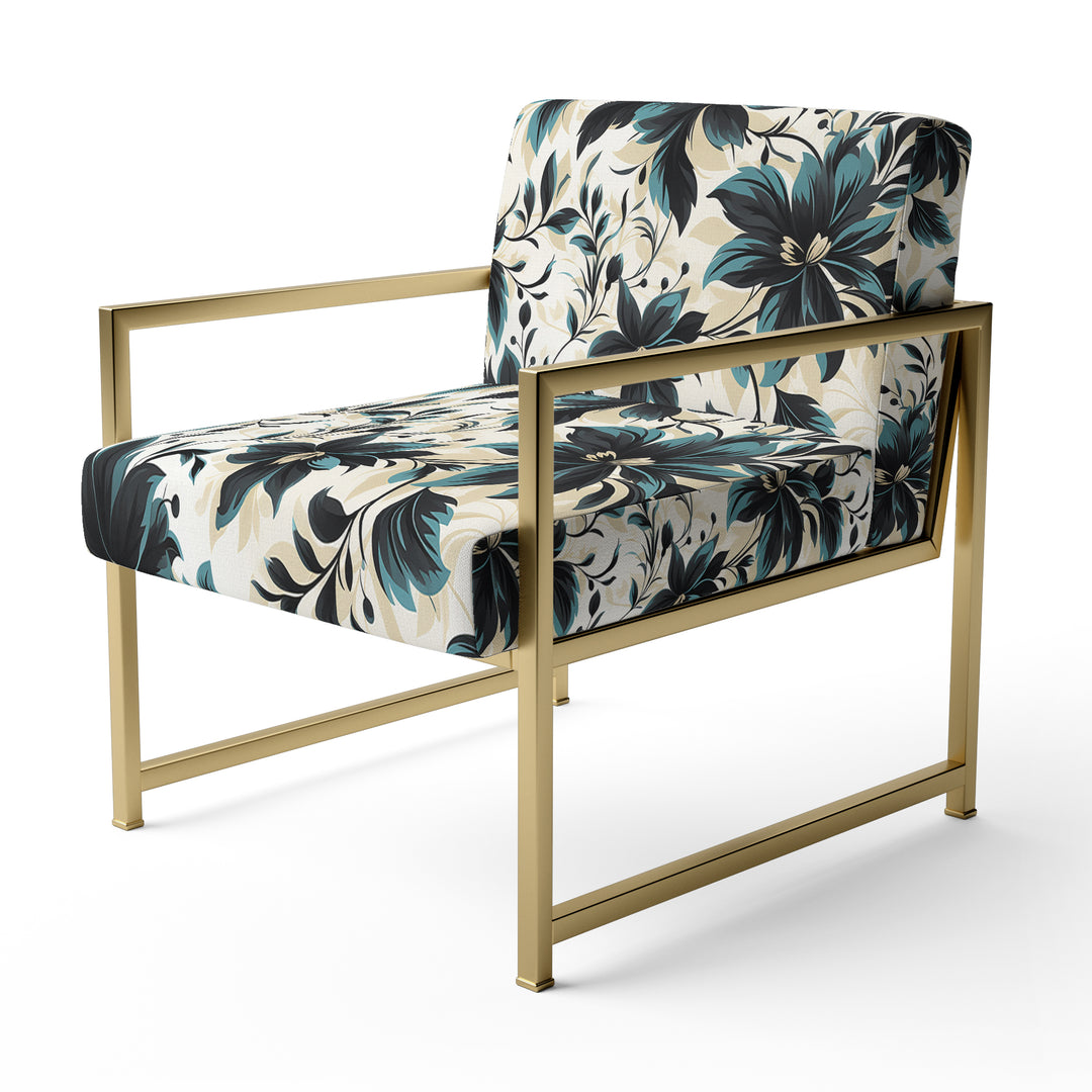 Blue And White Damask Euphony - Bohemian Accent Slipper Chair