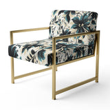 Blue And White Damask Euphony - Bohemian Accent Slipper Chair