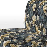 Beige And Blue Dahlia Retreat - Cottage Arm Chair