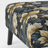 Beige And Blue Dahlia Retreat - Cottage Arm Chair