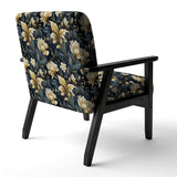 Beige And Blue Dahlia Retreat - Cottage Arm Chair
