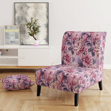 Harmony Pink Peonies Pattern - Upholstered Cottage Accent Chairs