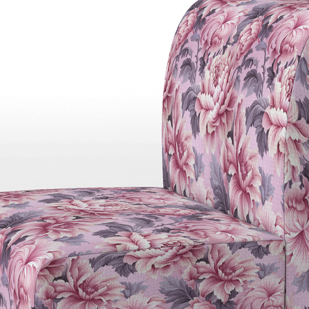 Harmony Pink Peonies Pattern - Upholstered Cottage Accent Chairs