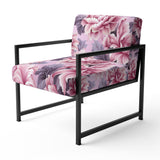 Harmony Pink Peonies Pattern - Upholstered Cottage Accent Chairs