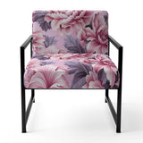 Harmony Pink Peonies Pattern - Upholstered Cottage Accent Chairs