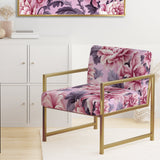 Harmony Pink Peonies Pattern - Upholstered Cottage Accent Chairs