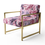 Harmony Pink Peonies Pattern - Upholstered Cottage Accent Chairs
