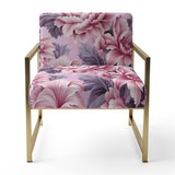 Harmony Pink Peonies Pattern - Upholstered Cottage Accent Chairs