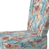 Pink And Blue Damask Flowering - Bohemian Accent Side Chair