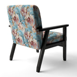 Pink And Blue Damask Flowering - Bohemian Accent Side Chair