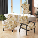 Gold And White Gilded Damask Reverie - Bohemian Accent Slipper Chair