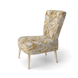 Gold And White Gilded Damask Reverie - Bohemian Accent Slipper Chair