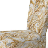 Gold And White Gilded Damask Reverie - Bohemian Accent Slipper Chair