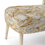 Gold And White Gilded Damask Reverie - Bohemian Accent Slipper Chair