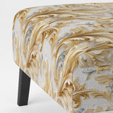 Gold And White Gilded Damask Reverie - Bohemian Accent Slipper Chair
