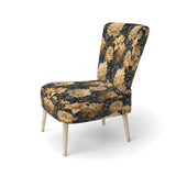 Yellow Hydrangea Flower Damask Dream - Upholstered Bohemian Accent Chairs