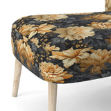 Yellow Hydrangea Flower Damask Dream - Upholstered Bohemian Accent Chairs