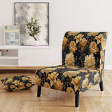 Yellow Hydrangea Flower Damask Dream - Upholstered Bohemian Accent Chairs