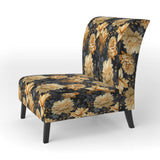 Yellow Hydrangea Flower Damask Dream - Upholstered Bohemian Accent Chairs