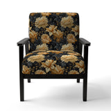Yellow Hydrangea Flower Damask Dream - Upholstered Bohemian Accent Chairs