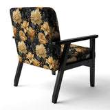 Yellow Hydrangea Flower Damask Dream - Upholstered Bohemian Accent Chairs