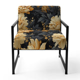 Yellow Hydrangea Flower Damask Dream - Upholstered Bohemian Accent Chairs