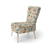 Green And Yellow Retro Bouquet Revival - Bohemian Accent Slipper Chair