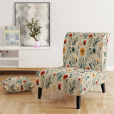 Green And Yellow Retro Bouquet Revival - Bohemian Accent Slipper Chair
