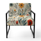 Green And Yellow Retro Bouquet Revival - Bohemian Accent Slipper Chair