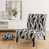 White And Black Minimalist Elegance- Upholstered Accent Chair